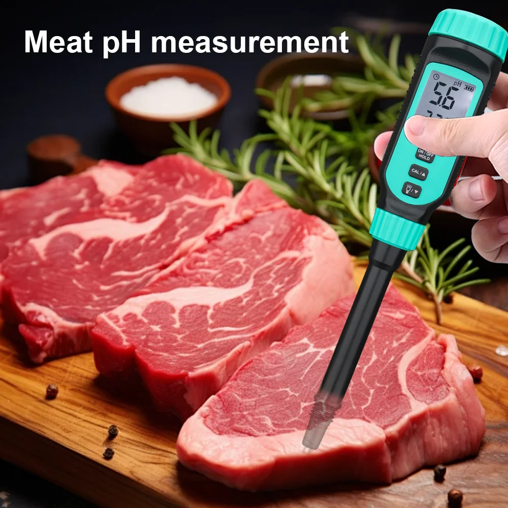 Soil Tester PH Meter Professional Penetrating PH Meter 4 in 1 Dough Meat Bread Vegetable Fruit Sauces Semi-solid Tester