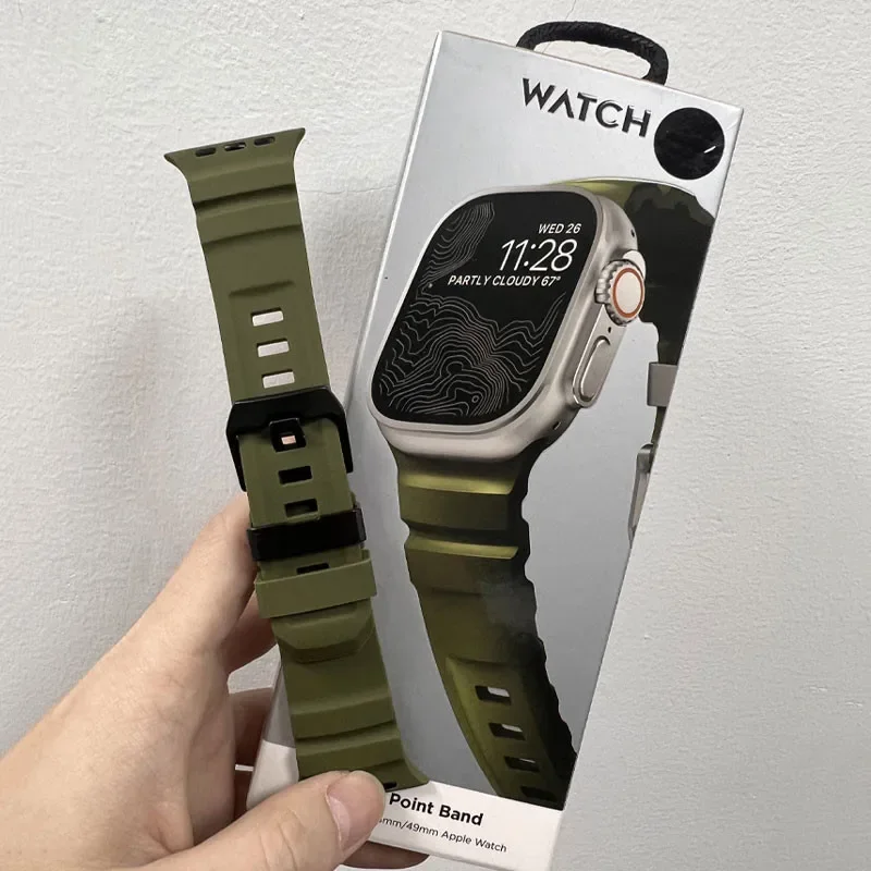 ตัวเลือกสินค้า สายรัดข้อมือซิลิโคนสปอร์ต สำหรับ Apple Watch ทุกรุ่น