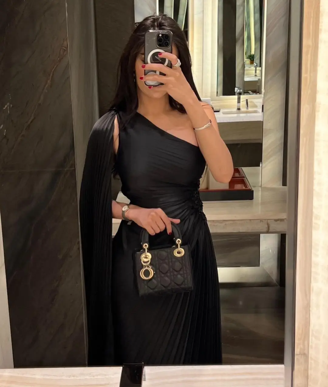 

Vintage Mermaid One Shoulder Black Sleeveless Prom Dresses Pleated Beadings Ankle Length Party Dress Special Occasion Dress