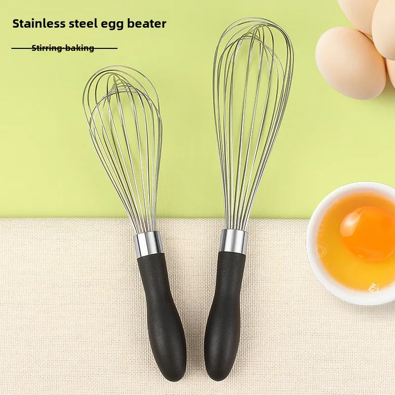 Cross-border 10-inch stainless steel egg beater 12-inch manual mixer cream beater cake cream whisk baking,