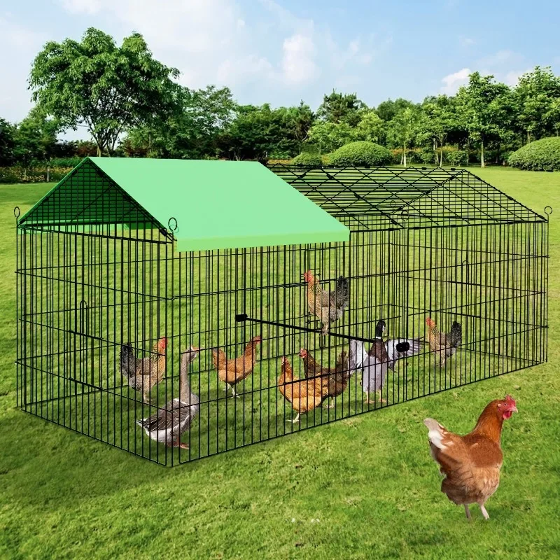Foldable and Detachable Outdoor Poultry Cages Multifunctional Farm Animal Supplies Large Chicken Coop Walk-in Poultry Run