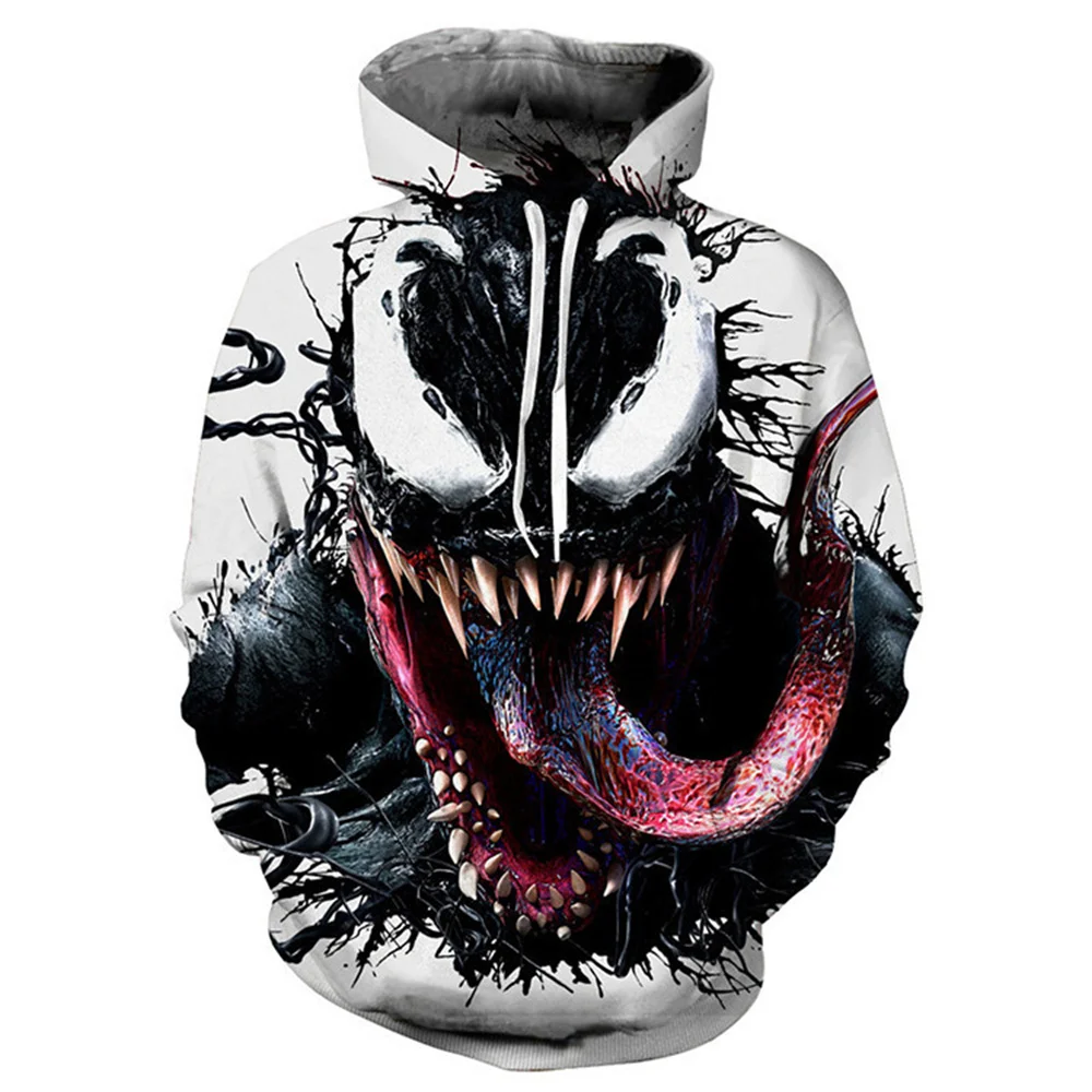 thumbnail image 1 of Nueva sudadera con capucha para hombre con estampado 3D con patrón de Marvel Venom para otoño e invierno, sudadera con capucha informal de hip-hop callejero de moda para hombre, 1 of 4