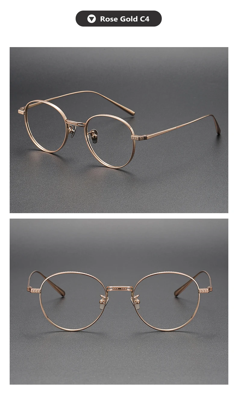 Oveliness Unisex Full Rim Round Titanium Eyeglasses - Casual Style