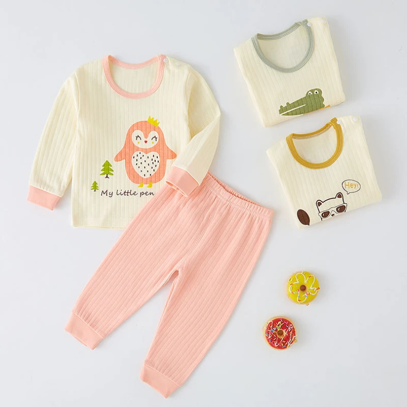 Infant Baby Underwear Set Dragon Cartoon Print Boys Girls Cotton Comfort Soft Children's Suit Homewear Kids Clothes Pajamas