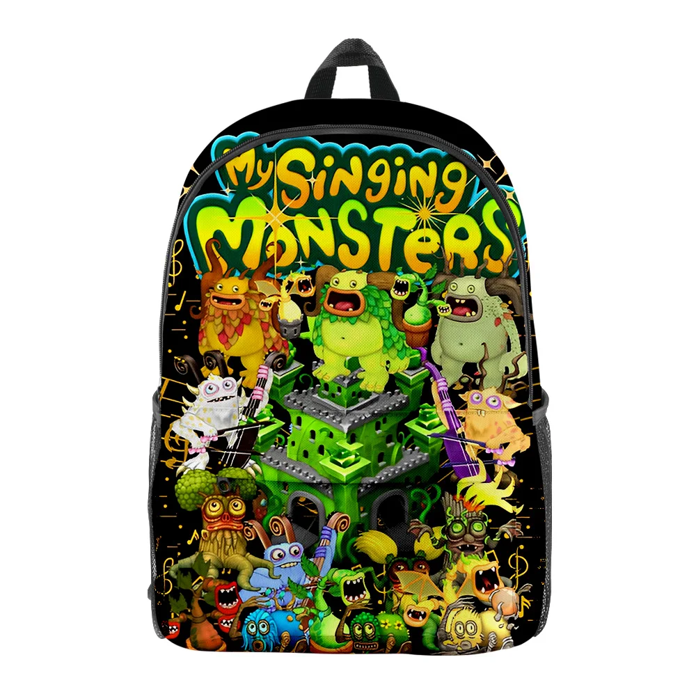 Trendy Fashion my singing monsters Bookbag Notebook Backpacks 3D Print Oxford Waterproof Boys/Girls Casual Travel Backpacks