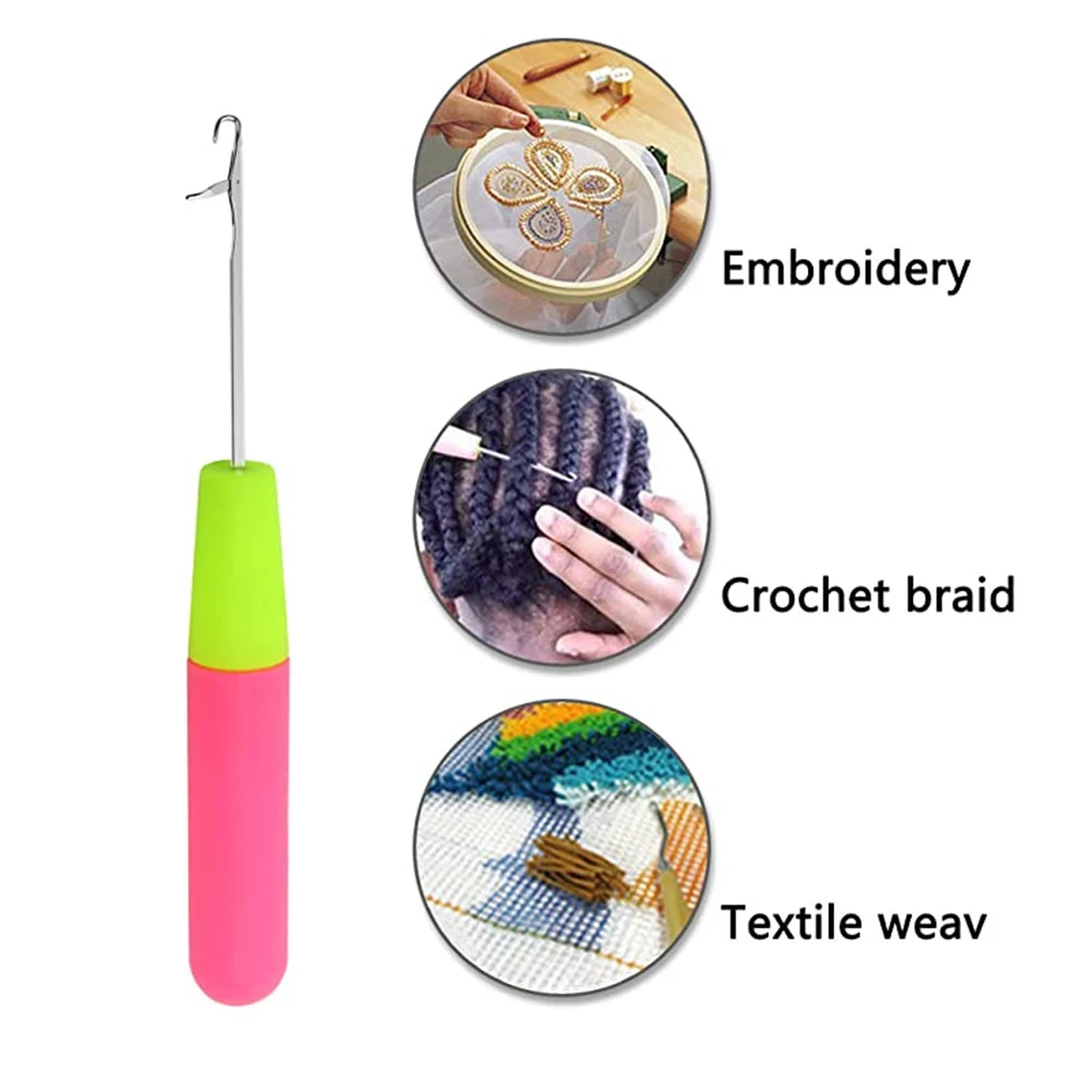 3/6pcs 래치 크로 셰 뜨개질 후크 바늘 점보 꼬기 Dreadlock 헤어 도구를 만들기위한 플라스틱 Knitt Dreadlock Extension