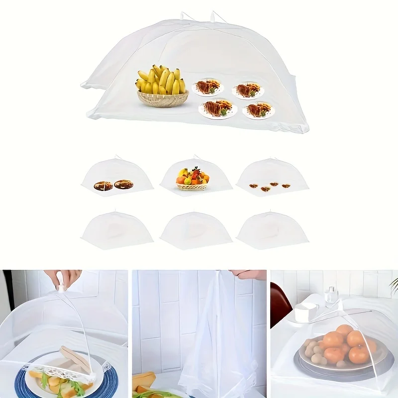 Food Cover 1pc fly-proof vegetable cover folding mesh food cover mosquito-proof table home cooking