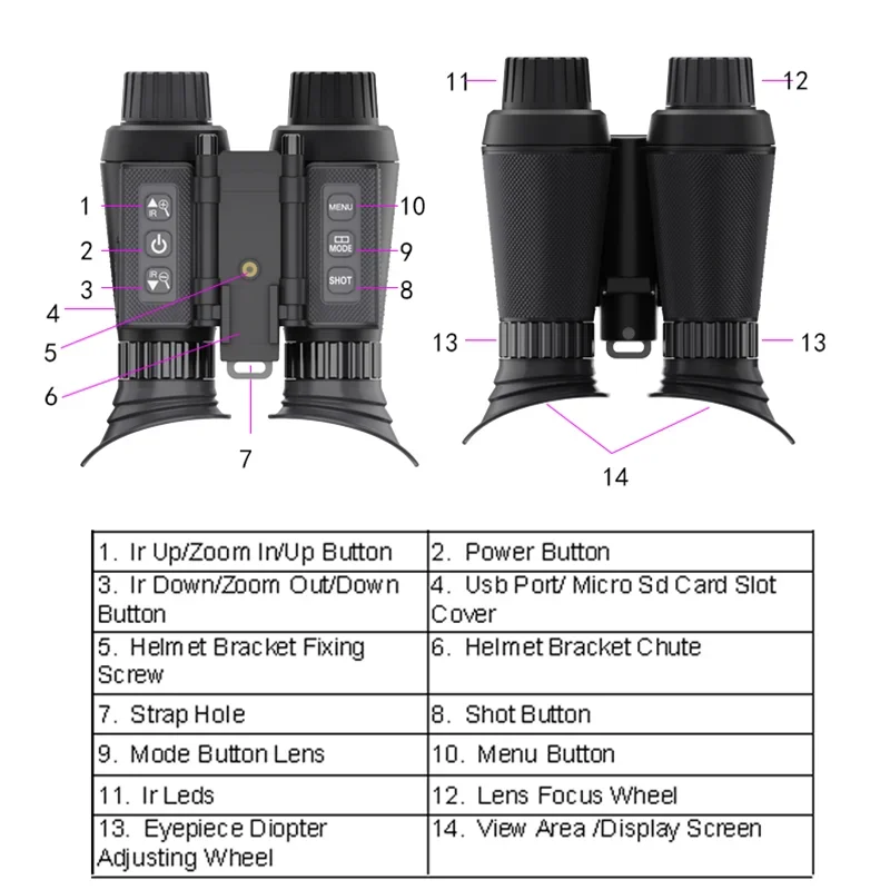 NV8300 Night Vision Binoculars Goggles 8X Digital Zoom 4K UHD 36MP 3D Head Mount Infrared Night Vision Device Hunting Telescope 5