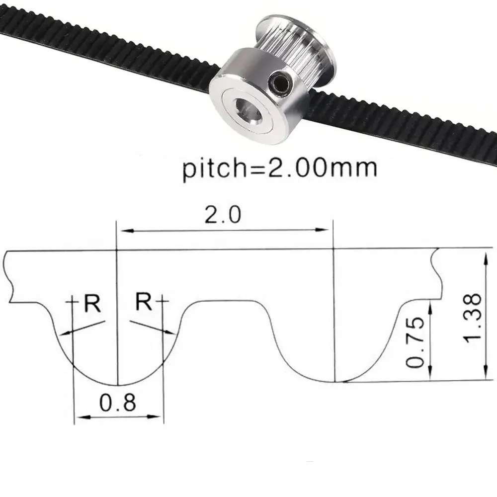 3D printer accessories 2GT synchronous wheel 2GT pulley 20T 30T 32T 36T 40T 48T 60T 80T bandwidth 6/10mm hole 3-20mm 3d printer accessories timing belt pulley fixed pulley timing pulley belt pulley
