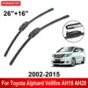 Car Wiper for Toyota Alphard Vellfire AH10 AH20 2002-2015 26" + 16" Front Rear Wiper Blades Brushes Cutter Accessories 2015 1