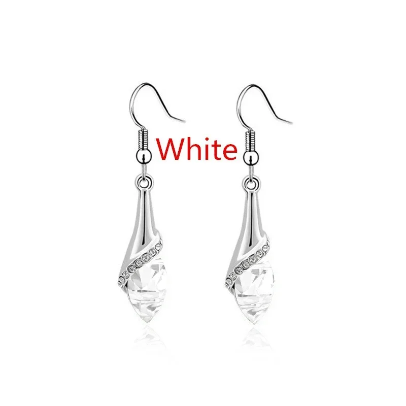 Delysia King Women Fashion Chic Shiny Water Drop Ear Dangler Gemstone Crystal Tassel Elegant Bridesmaid Earrings dangle earrings
