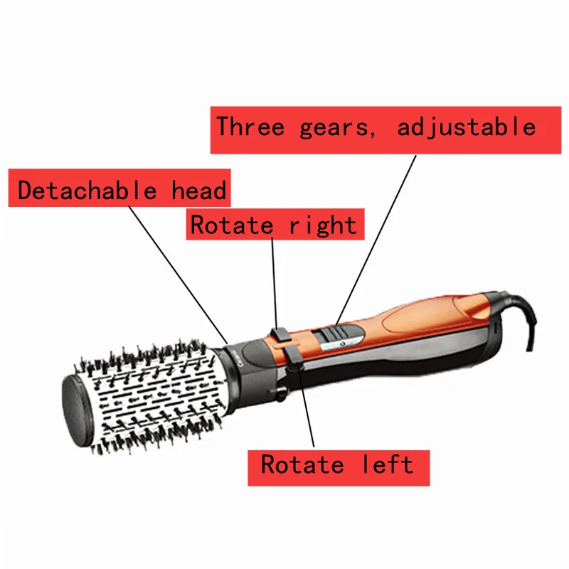 Rotating Hot Air Styler Blow Dryer Brush Women's 3-in-1 Professional Styling Hair Dryer Brush Blow Curling Iron hair styling tool