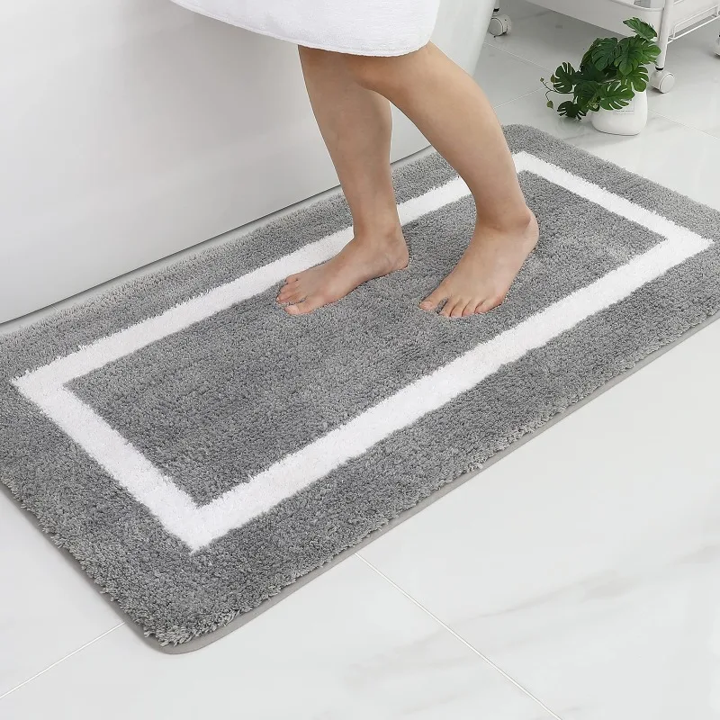 

Absorbent Bath Mat Bathroom Rug Shower Pad Non-Slip Bedroom Foot Carpet Soft Thick Living Room Plush Doormat Floor Decor
