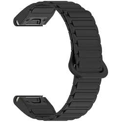Silicone Magnetic Bracelet with QuickFit Strap Adjustment - 22mm (Black)