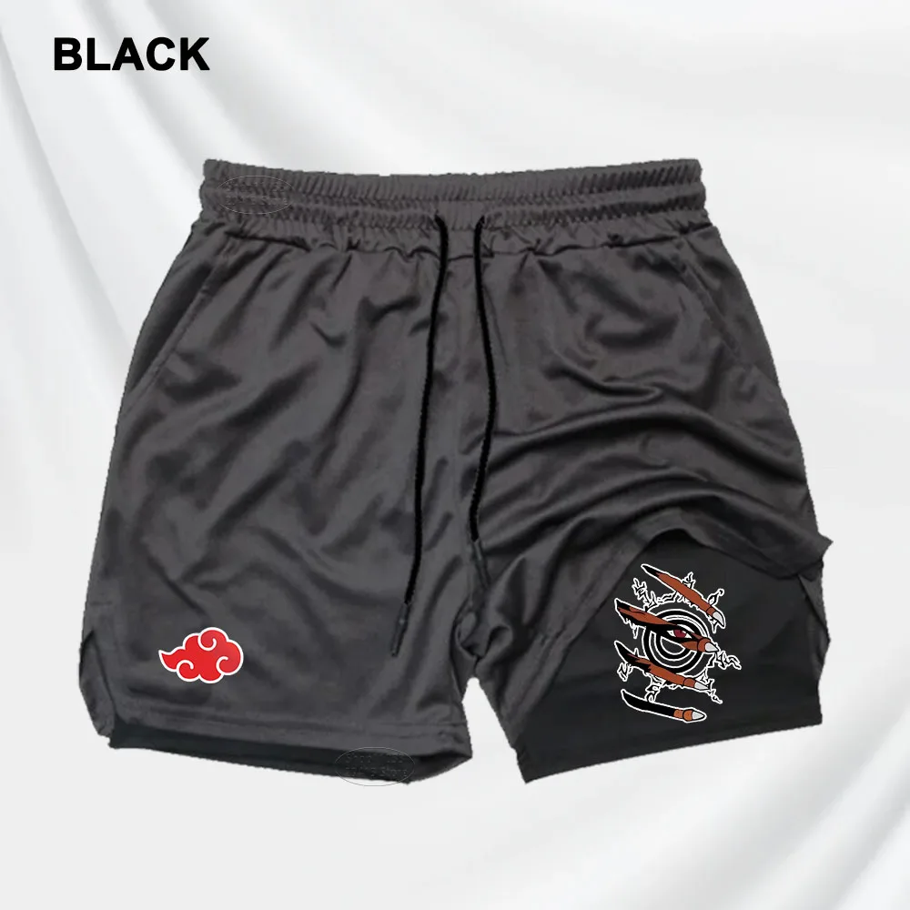 Fitness Shorts Men Double Layer Sports Breathable Shorts 2-in-1 Quick-Drying Training Shorts Outdoor Cycling Jogging Pants S-2XL 2
