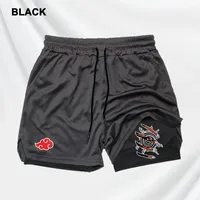 Fitness Shorts Men Double Layer Sports Breathable Shorts 2-in-1 Quick-Drying Training Shorts Outdoor Cycling Jogging Pants S-2XL 2