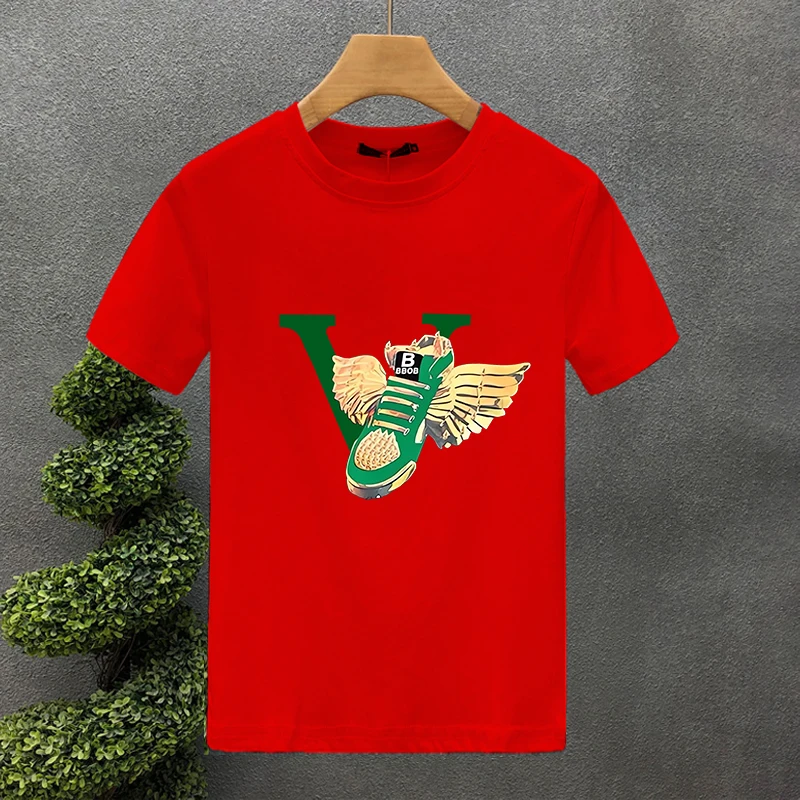 Marke Schuh 100 % Baumwolle Hohe Qualität Druck Paar Tees Sommer Haruku Für Männer/Frauen Kurzarm T-shirt Asiatische größe_voghion.com