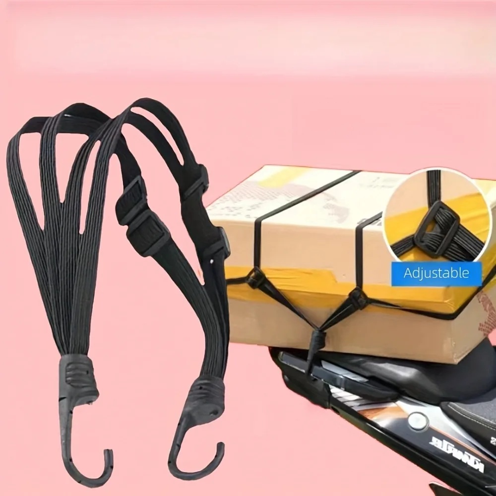 4-in-1 Multifunctional High-elasticity Strap With Hook Adjustable Motorcycle Electric Bicycle Helmet Rear Box Seat Fixed Strap motorcycle helmet strap motorcycle luggage strap