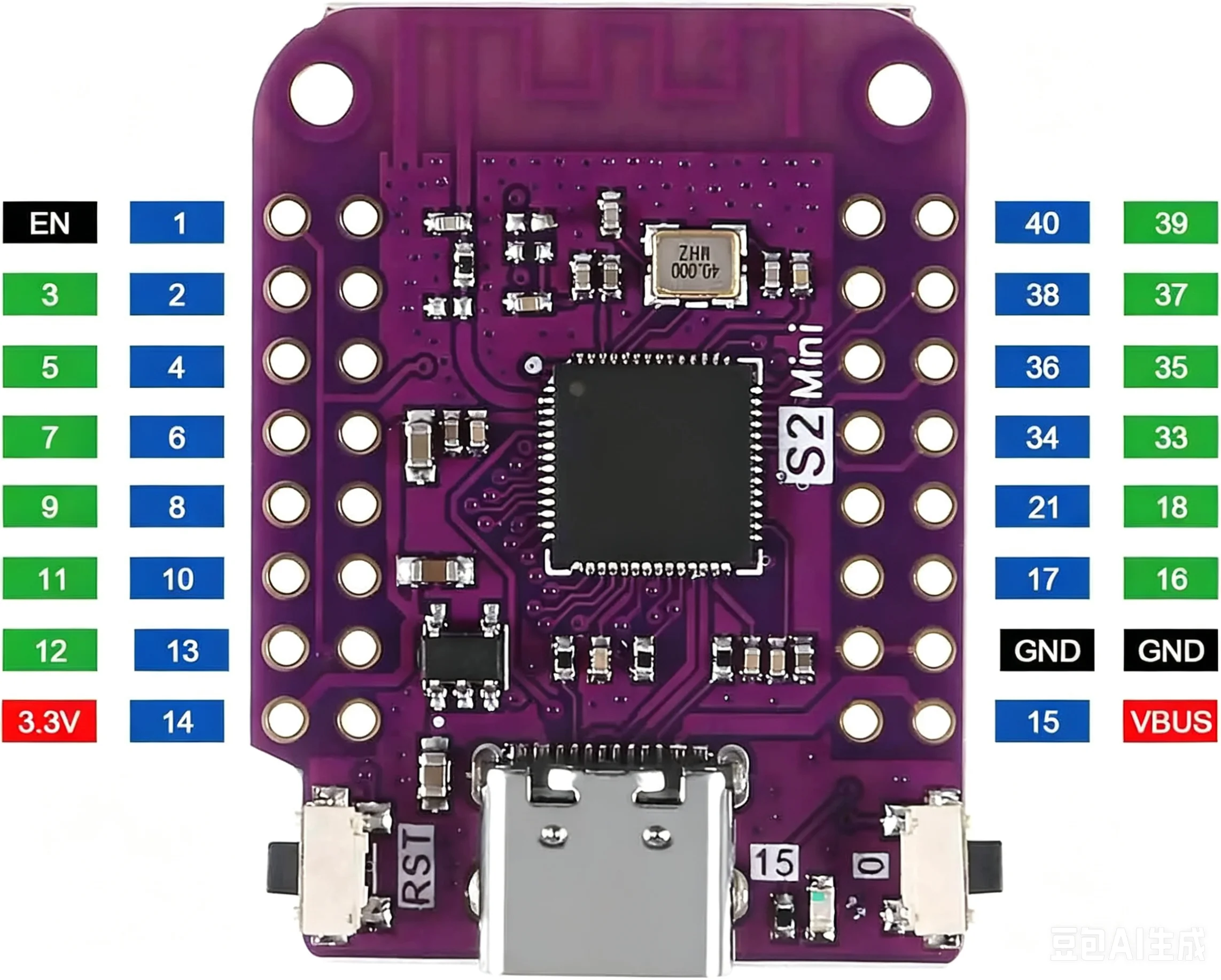 รูปสินค้า ESP32-S2 Mini Board - บอร์ด IoT 4MB Flash สำหรับ Arduino & MicroPython