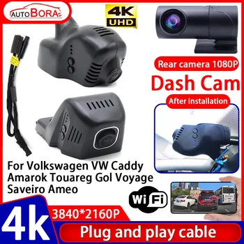 Videoregistratore con Visione Notturna 4K UHD Plug and Play, Dash Cam per Auto Volkswagen VW Caddy Amarok Touareg Gol Voyage Saveiro Ameo