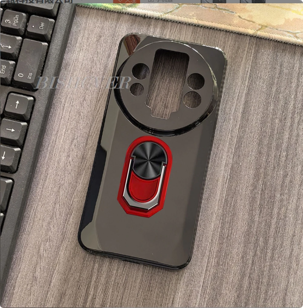 Enhanced Back Ring Holder Silicone Phone Case with TPU Soft Cover