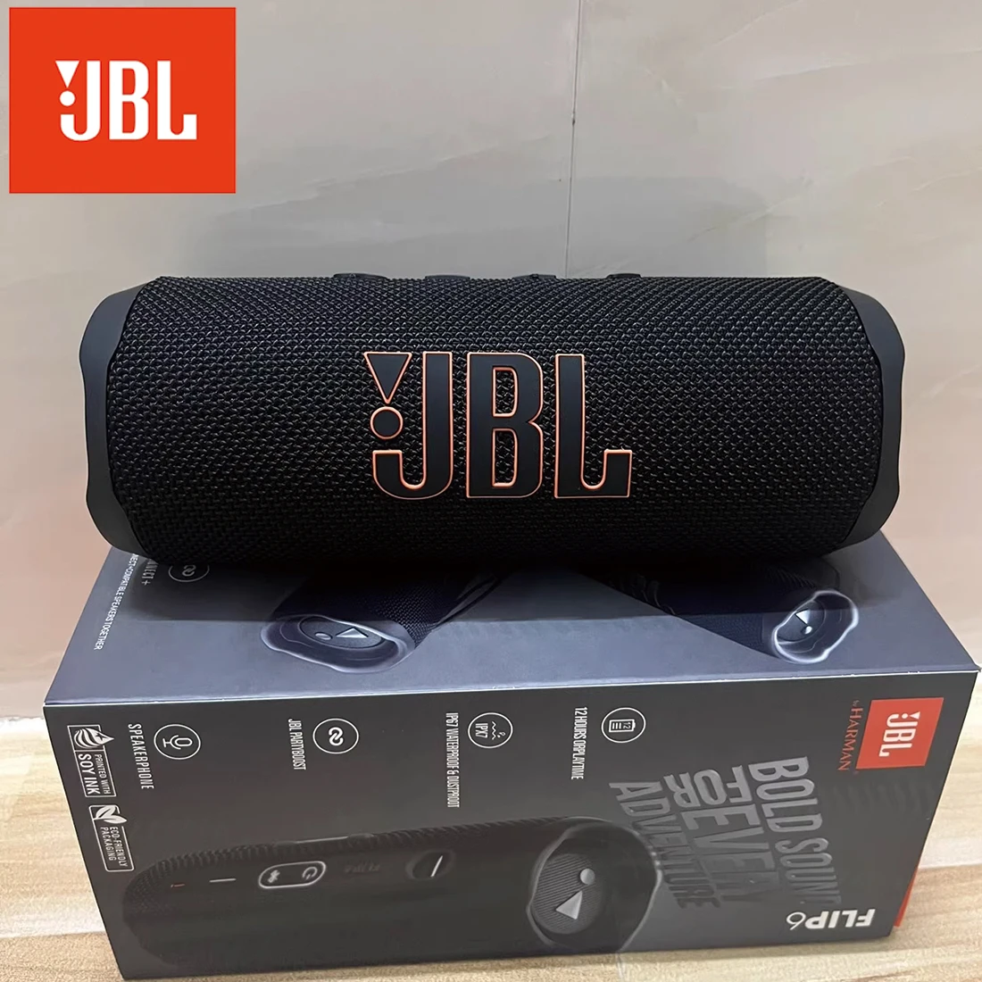 Original JBL FLIP 6 Altavoz Bluetooth FLIP6 portátil IPX7 impermeable al aire libre estéreo bajo música pista altavoz Tweeter independiente