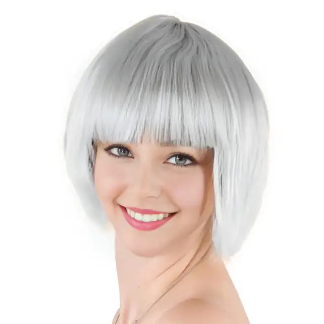 Colorful Bobo Wig Women Short Straight Wig Vibrant Short Straight Wig for Women with Bangs Heat Resistant Synthetic for Costume 4