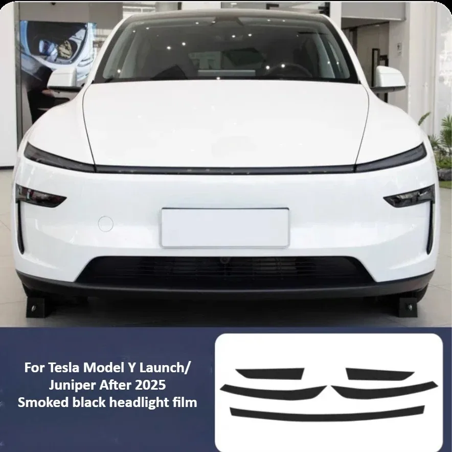 TPU Headlights Film for Tesla Model Y Juniper 2025 Car Accessories Transparent Taillight Protective Film Blackened Waterproof