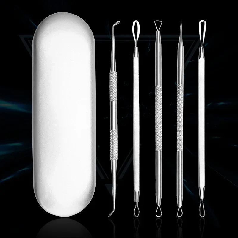 5PCS Pimple Popper Tool Acne Needles Blackhead Removal Kit Clean Pores Deep Facial Care Remove Acne Blackhead Skin Care Tools