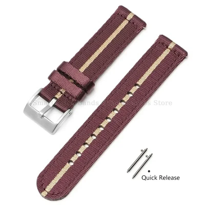 Premium Woven Nylon Watch Band with Quick Release and Stainless Steel Buckle