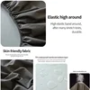 Solid Color Waterproof Fitted Bed Sheet Mattress Protector Adjustable With Elastic Band Soft Comfortable Mattress Cover Fitted 4