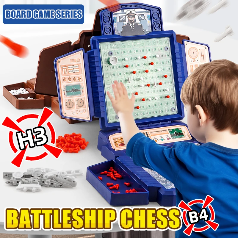 Puzzle Children'S Naval Battle Battleship Chess Strategy Game Toy Aviation Battle Interactive Chess Parent Child Double Board Ga