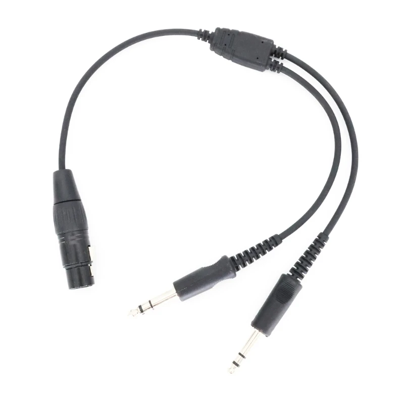 Dropship Durable & Reliable Aviation Headphone Cable Convert GAs Plug to XLRs for Headsets Durable Design Aviation Accessories