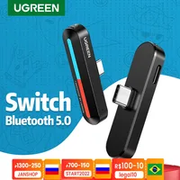 UGRREN-جهاز إرسال صوت لاسلكي USB C Bluetooth 5.0 ، محول زمن انتقال منخفض ، شحن سريع 18 واط ، لجهاز استقبال Nintendo Switch