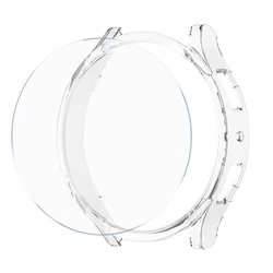 Enhanced Protective Glass Case for Samsung Galaxy Watch - Durable PC Frame Bumper and Cover (Transparent)