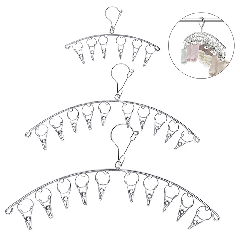 8/10/20 Clips Stainless Steel Clothes Drying Hanger Windproof Clothing