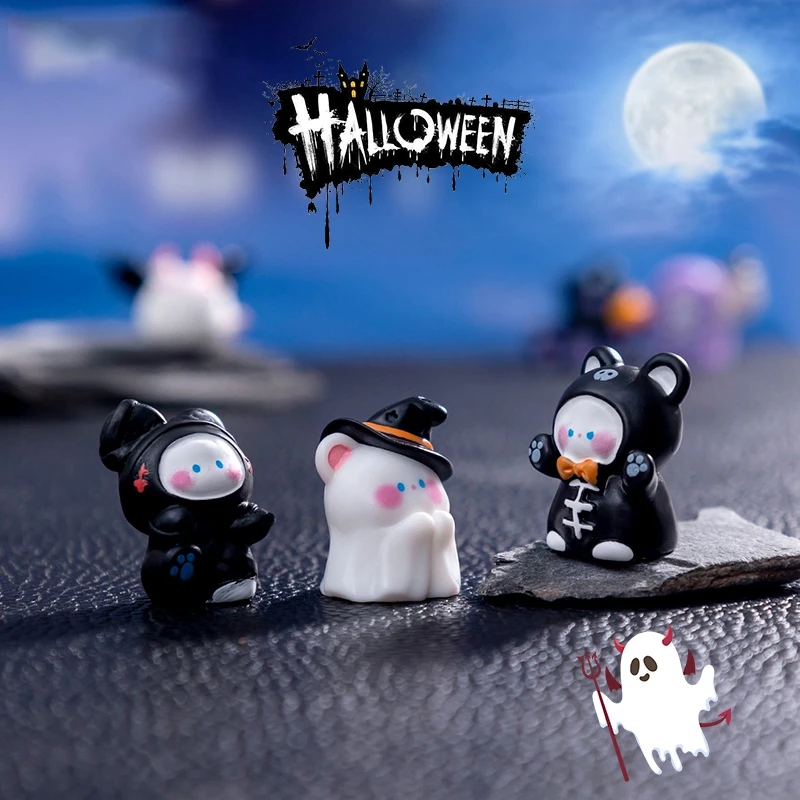Set 40 Mini Ornamenti In Resina Per Halloween – Figure Di Zucca, Fantasma, Teschio, Castello, Per Decorazioni Fai Da Te, Micro Paesaggi, TortE