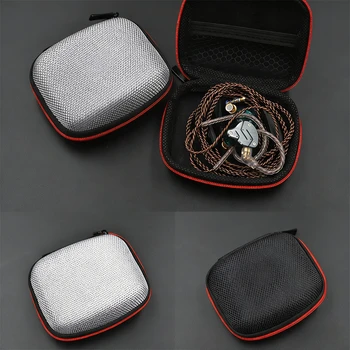 Sac de rangement pour écouteurs, boîte carrée pour casque, étui de rangement pour écouteurs d'intérieur et d'extérieur, accessoires avec fermeture éclair