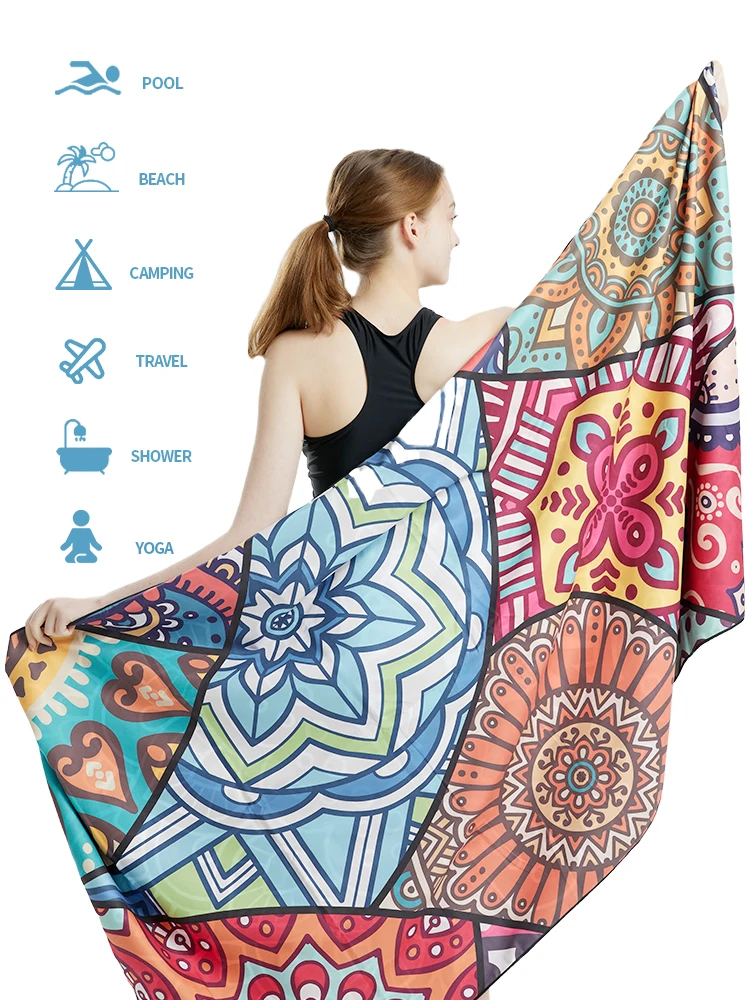 Big Microfiber Beach Towels Quick Dry Towel Sand Cloud Beach Towels Aldults Pool Towel for Travel Swim Pool Yoga（S16） 2