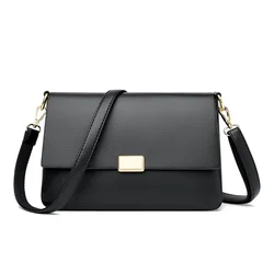 Elegant Quilted Crossbody Bag - Small Luxury PU Leather Shoulder Purse (Black)