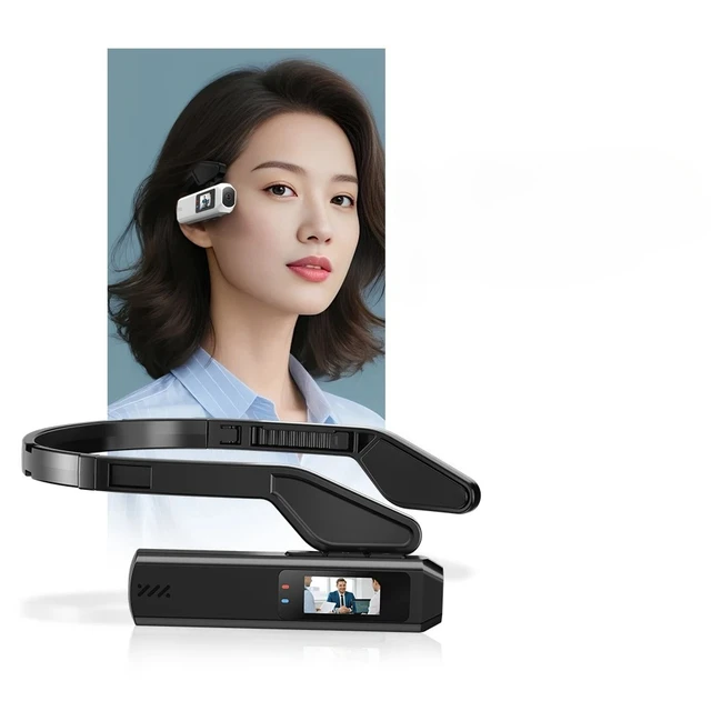 Mini HD 2.7K/60FPS /60FPS Wearable Camera Portable Head Mounted Sports Camera 110°Wide Angle Lens WiFi App Video Camcorder