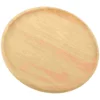 Round Wooden Tray Plate Large Charcuterie Board Serving Platter Cookie Pizza Rattan Chargers for Dinner Plates 2