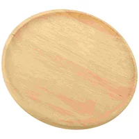 Round Wooden Tray Plate Large Charcuterie Board Serving Platter Cookie Pizza Rattan Chargers for Dinner Plates 2