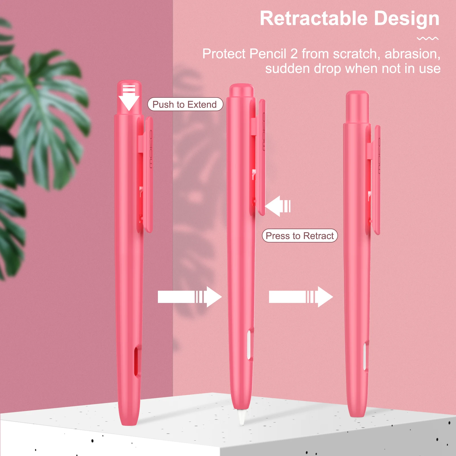 Moko Titular Case para Apple Pencil 2nd Gen Capa Protetora Retrátil da Pena com Grampo Resistente para o ar do Ipad 5th 10.9 Ipad Mini 6 - Imagem 2