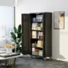 Tool cabinet Metal Garage Tools Storage Cabinet with Wheels 72" Tall Lockable Garage Cabinet with Pegboard & 4 Hooks Adjustable 6