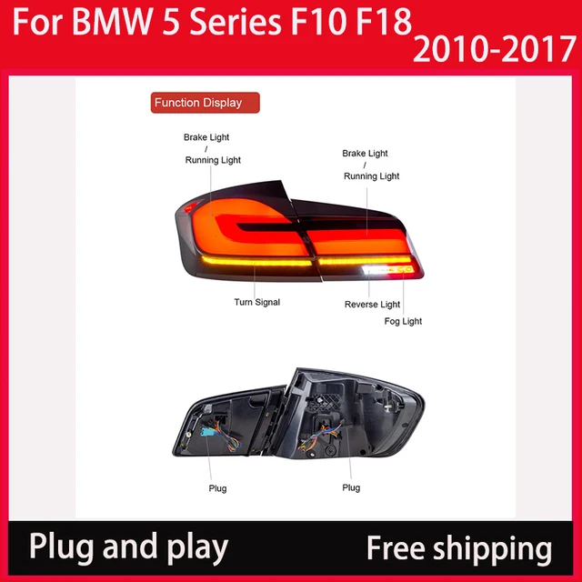 مجموعة مصابيح خلفية ليد لبي دبليو ، مصباح الفرامل ، إشارة الانعطاف ، قطع غيار السيارات ، 5 سلاسل ، نوع  ، F10 ، f520i ، 520d ، 530d ، 530i ، m5