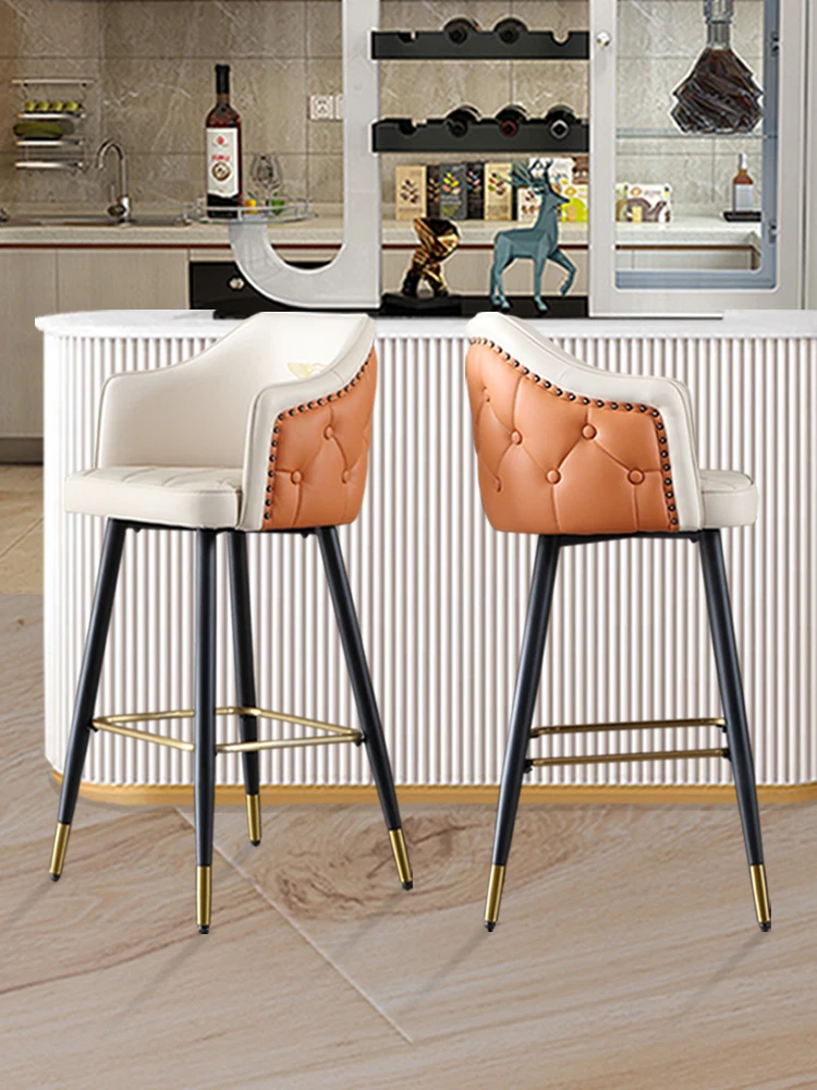 Metal European Bar Chair Kitchen Luxury Home High Office Bar Stools  Designer Minimalist Chaise Haute Pour Bar Decoration - AliExpress
