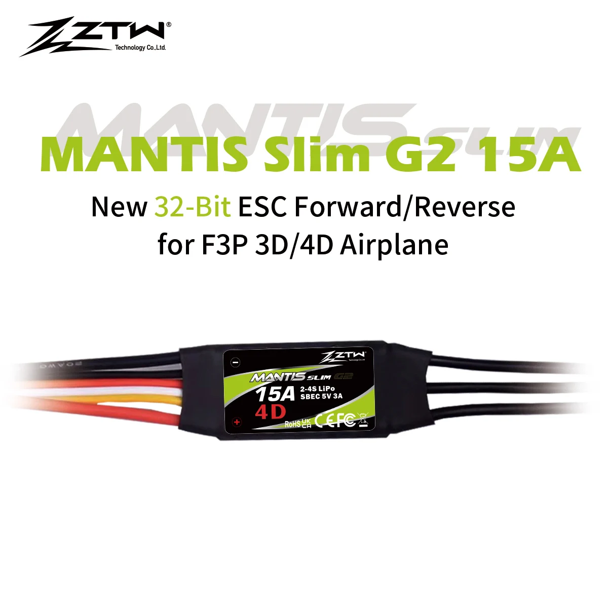 

Контроллер ZTW 32-битный Mantis Slim G2, 15A, ESC, 2-4S, SBEC, 5 В/3 А, для летающих самолетов с неподвижным крылом F3P 3D/4D