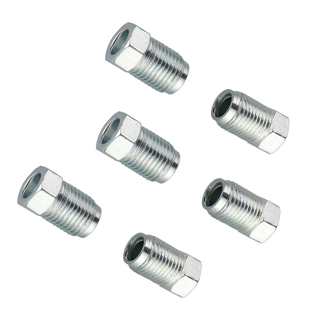 Kits Metric Nuts Fittings M12mm X1mm Silver Unions Master 3/16" Pipe 6pcs Accessories Brake Cable Connector
