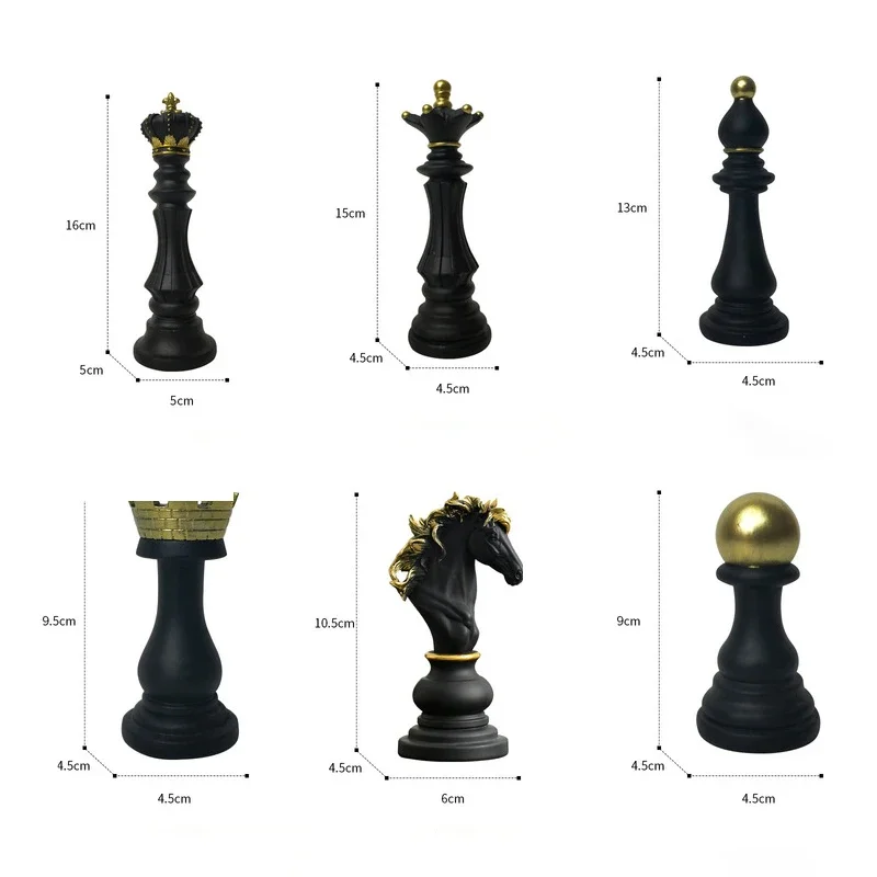 Chess Resin Ornaments Desk Decor Crafts King Queen Small Chess Statue Nordic Home Artwork Living Room Decoration Furnishings magnetic chess set board game wooden chess foldable chess board folding chess board chess timer chess pieces and board table games chess puzzle game chess pieces
